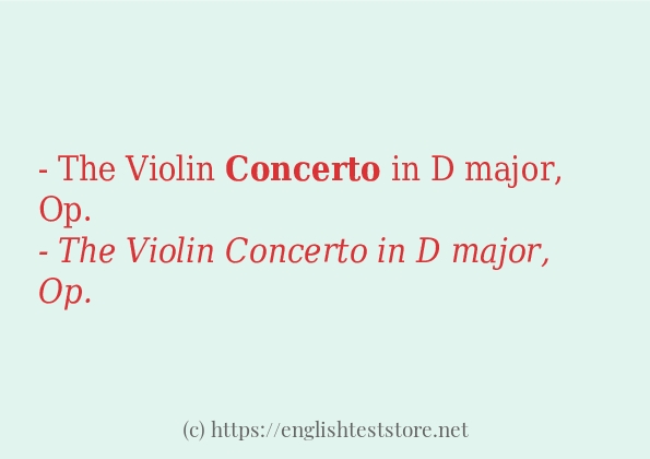 concerto câu ví dụ và cách dùng