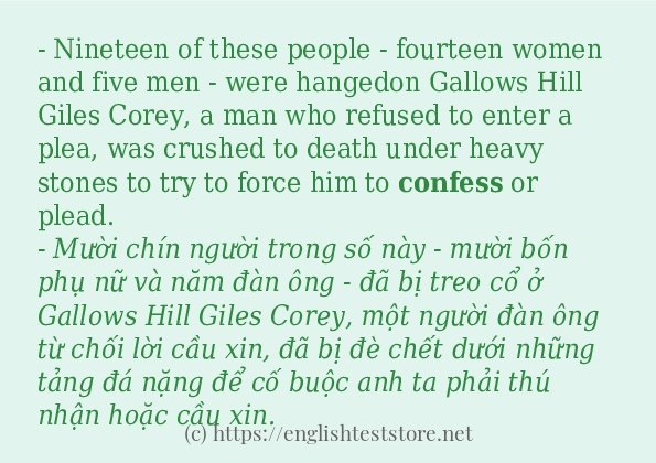 confess dùng như thế nào?