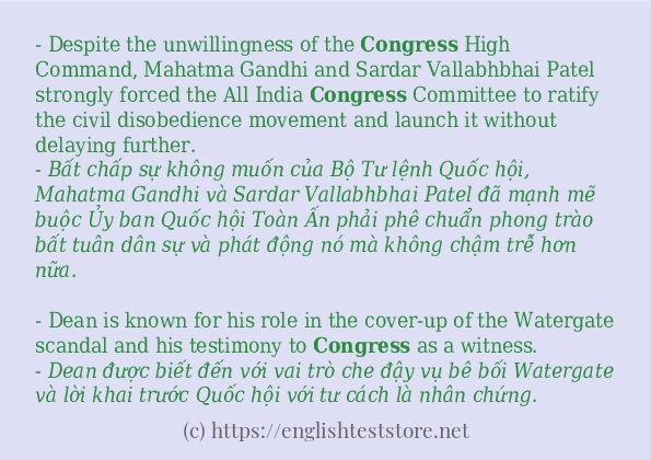 congress dùng như thế nào?