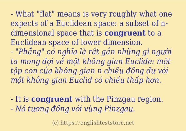 congruent cách dùng và câu ví dụ