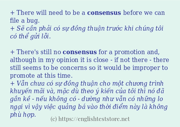 consensus cách dùng trong câu và ví dụ