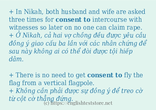 consent to ví dụ cách dùng trong câu