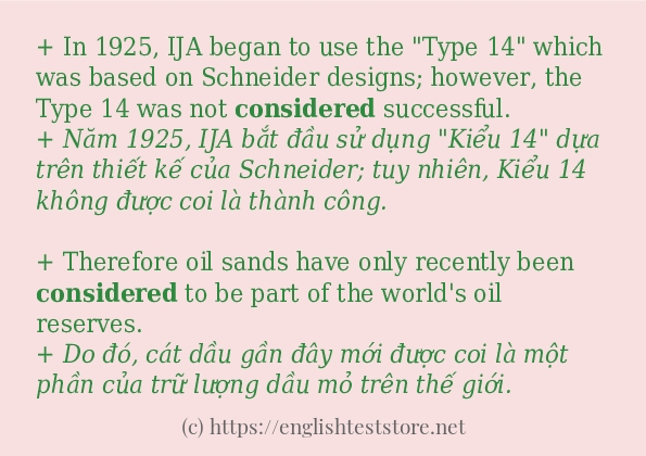considered sử dụng như thế nào? considered sử dụng như thế nào?