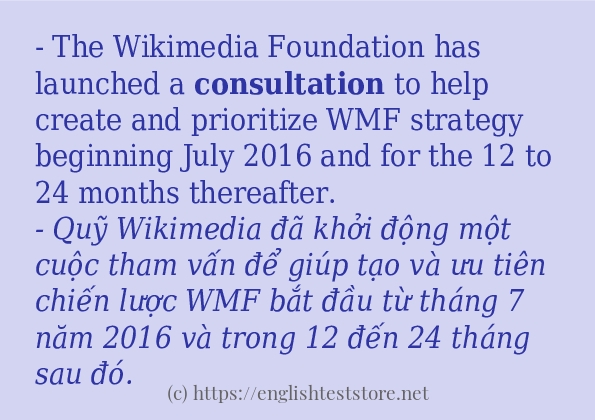 consultation cách sử dụng trong câu và ví dụ