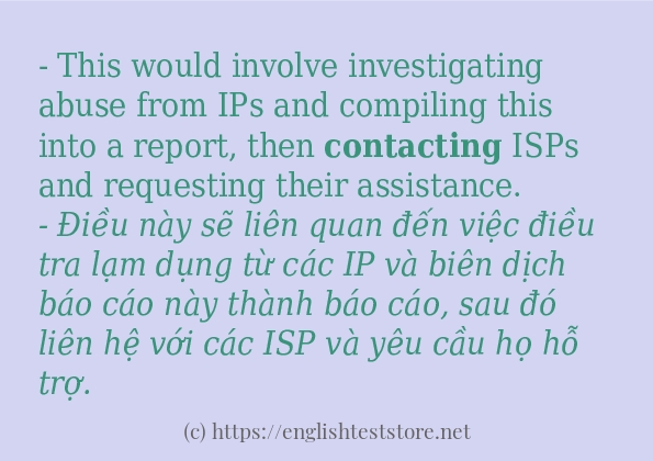 contacting các cách dùng và câu ví dụ
