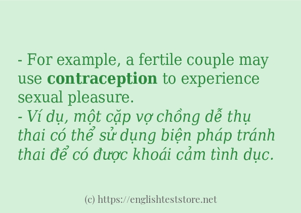 contraception câu ví dụ về cách dùng