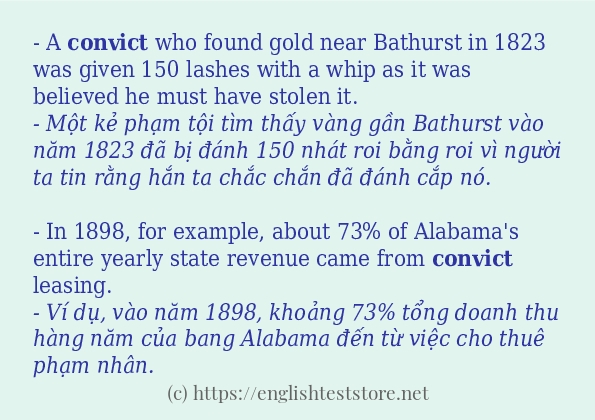 convict các ví dụ và câu điển hình
