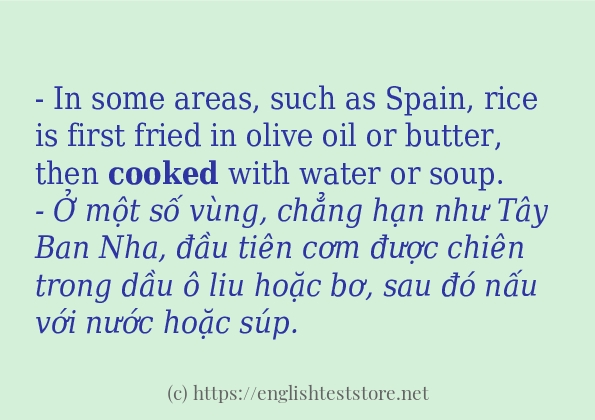 cooked cách sử dụng và câu ví dụ