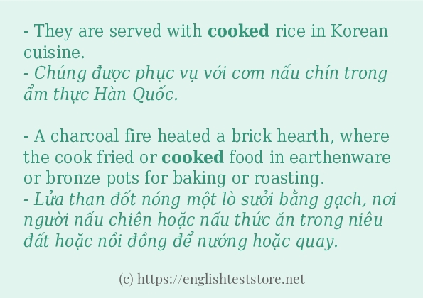 cooked ví dụ cách dùng trong câu
