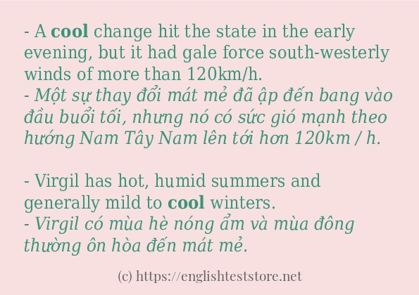 cool cách sử dụng và câu ví dụ