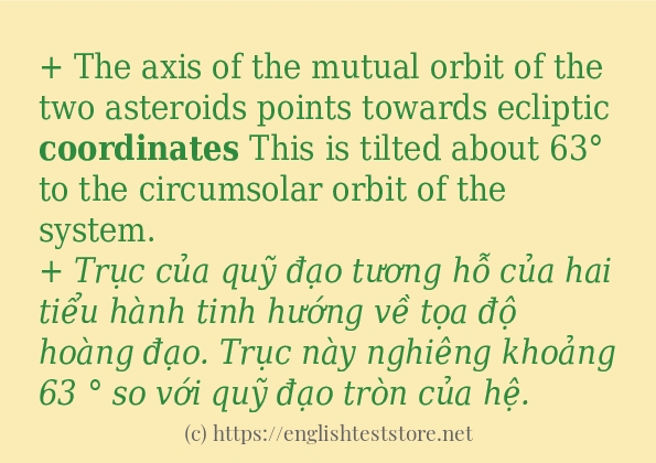 coordinates các ví dụ và câu điển hình