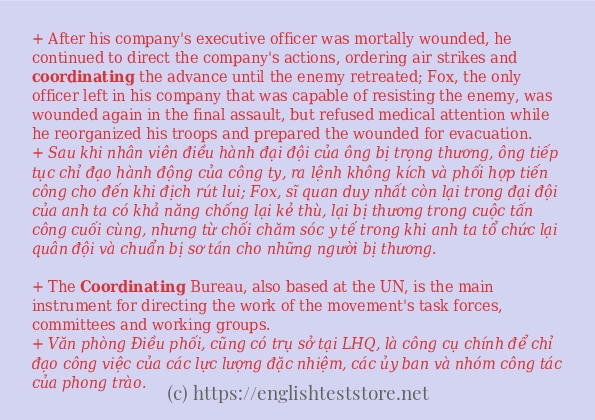 coordinating ví dụ cách dùng trong câu