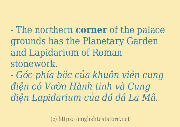 corner ví dụ cách dùng trong câu