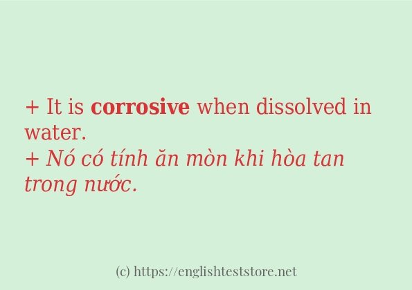 corrosive áp dụng trong câu và ví dụ