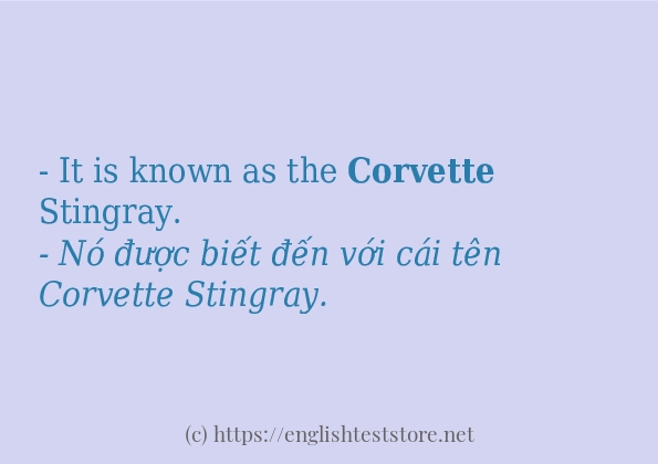 corvette cách sử dụng trong câu và ví dụ