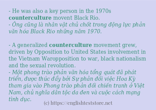 counterculture sử dụng thực tế trong câu