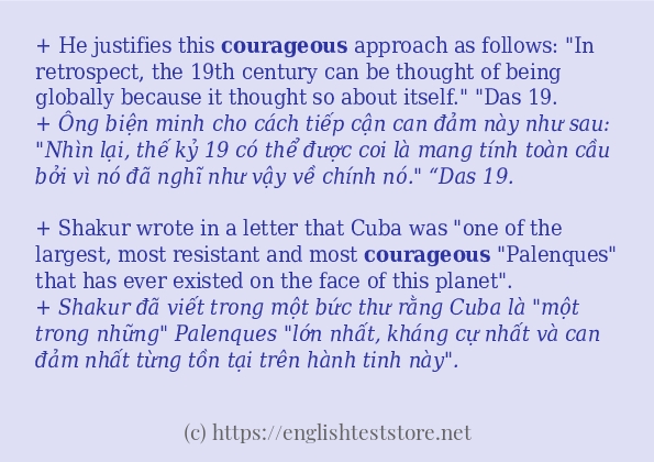 courageous các ví dụ và câu điển hình