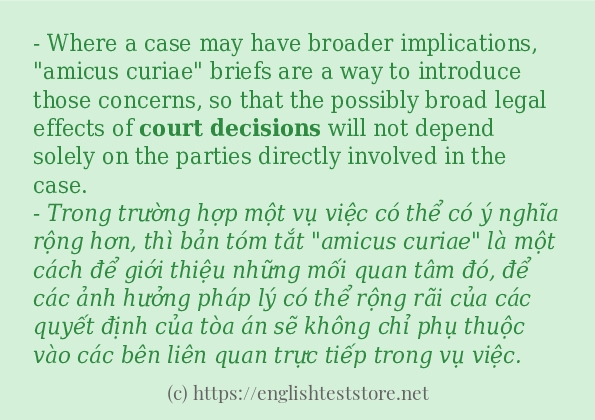 court decisions câu ví dụ và cách dùng court decisions câu ví dụ và cách dùng