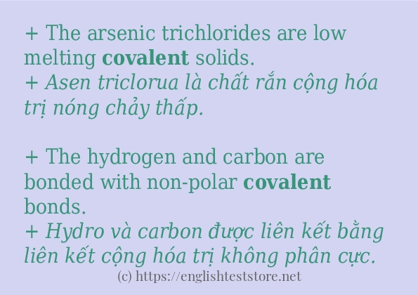 covalent cách dùng trong câu và ví dụ