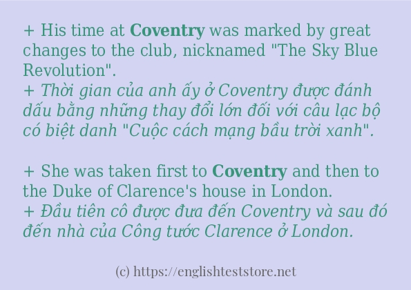 coventry câu ví dụ về cách dùng