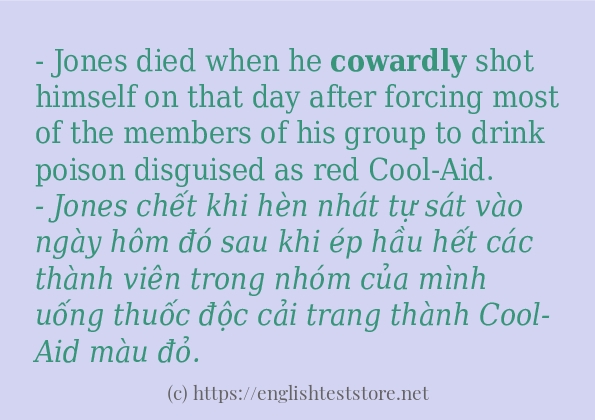 cowardly cách dùng và câu ví dụ