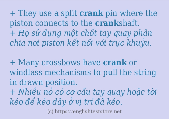 crank áp dụng trong câu và ví dụ