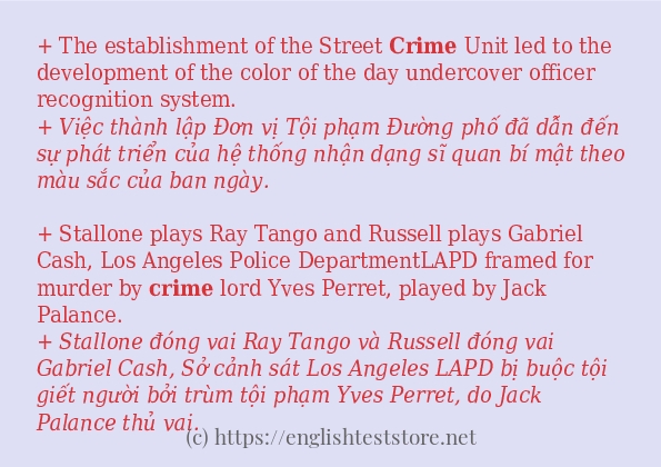 crime sử dụng như thế nào và câu ví dụ
