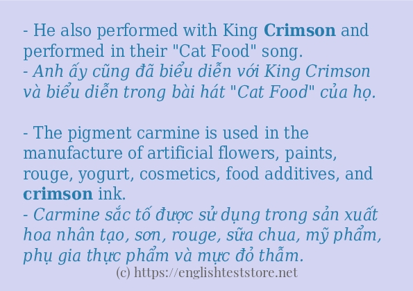 crimson áp dụng trong câu và ví dụ