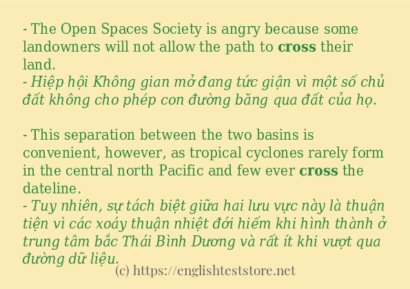 cross câu ví dụ và cách dùng