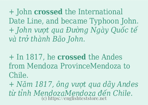 crossed cách dùng và câu ví dụ