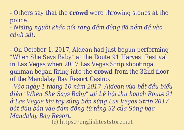 crowd cách dùng trong câu và ví dụ