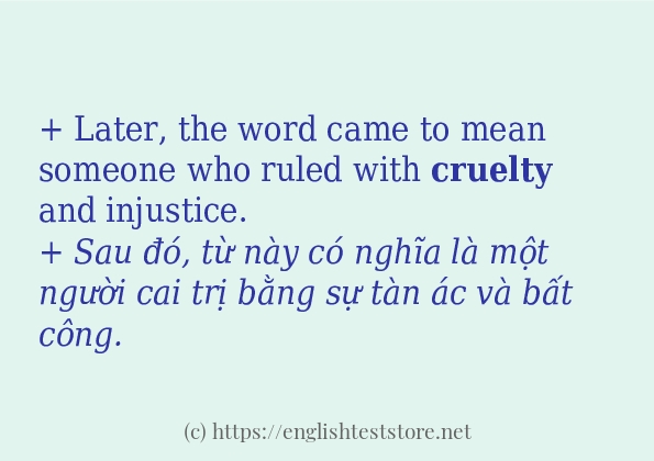 cruelty sử dụng như thế nào và câu ví dụ cruelty sử dụng như thế nào và câu ví dụ