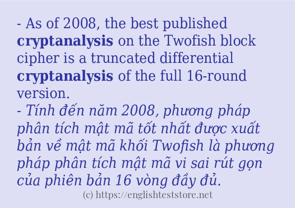 cryptanalysis cách sử dụng trong câu và ví dụ