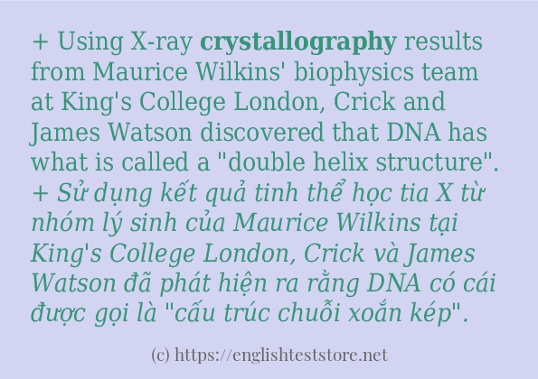 crystallography câu ví dụ về cách dùng