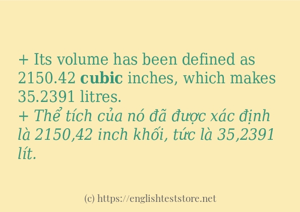 cubic các ví dụ và câu điển hình