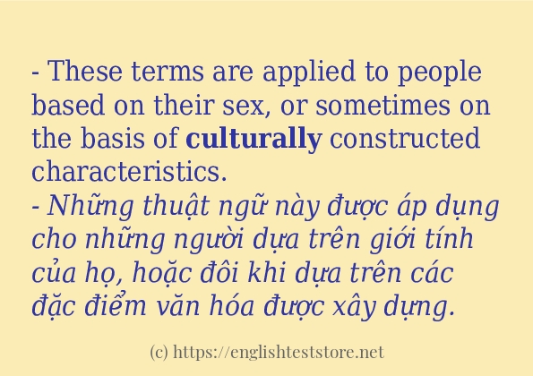 culturally sử dụng thực tế trong câu