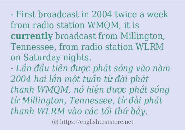 currently cách dùng và ví dụ trong câu