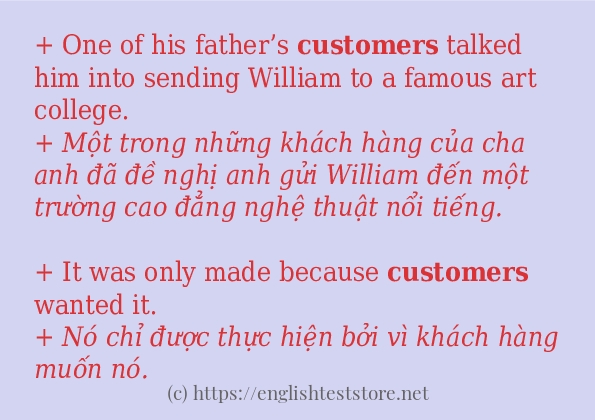 customers cách sử dụng trong câu và ví dụ
