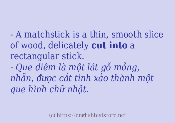 cut into sử dụng như thế nào và câu ví dụ
