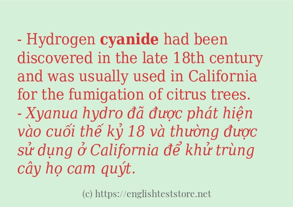cyanide sử dụng thực tế trong câu