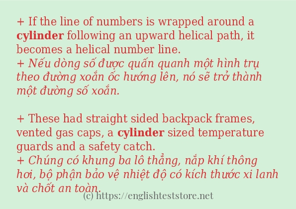 cylinder sử dụng như thế nào và câu ví dụ