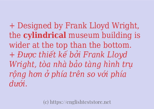 cylindrical sử dụng như thế nào và câu ví dụ