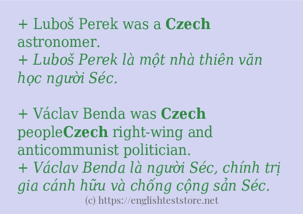 czech cách dùng trong câu và ví dụ
