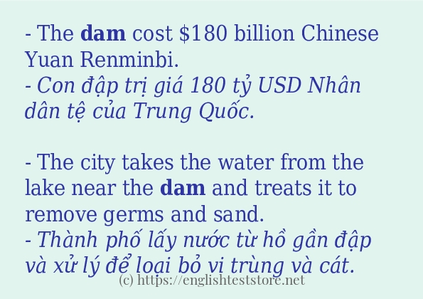 dam cách dùng trong câu và ví dụ