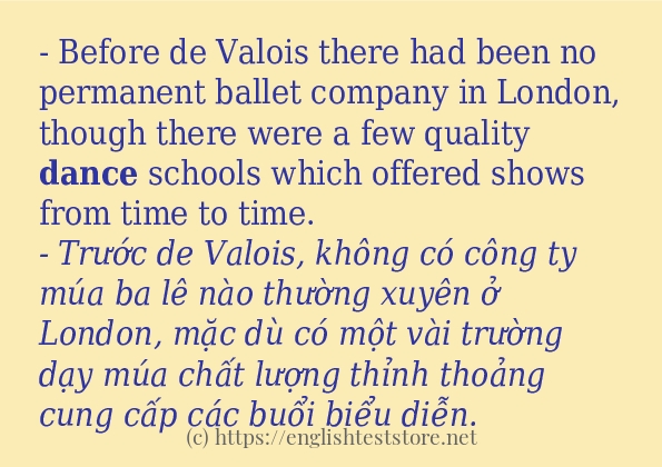 dance ví dụ và cách sử dụng trong câu