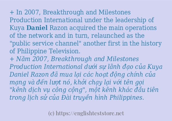 daniel sử dụng thực tế trong câu