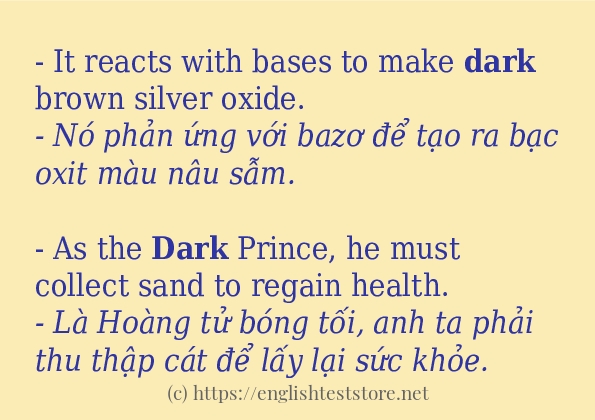 dark cách dùng và ví dụ trong câu