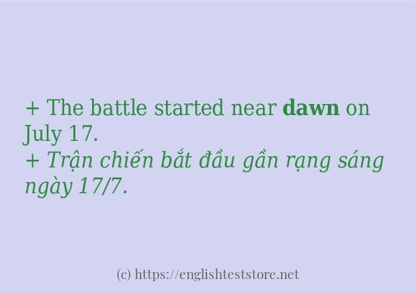 dawn áp dụng trong câu và ví dụ dawn áp dụng trong câu và ví dụ
