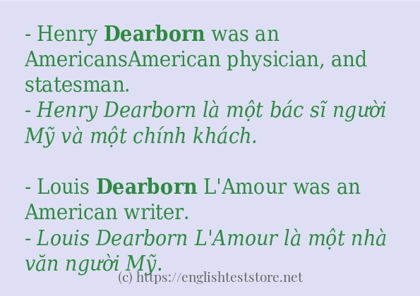 dearborn câu ví dụ và cách sử dụng