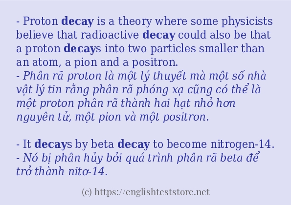 decay câu ví dụ và cách sử dụng decay câu ví dụ và cách sử dụng